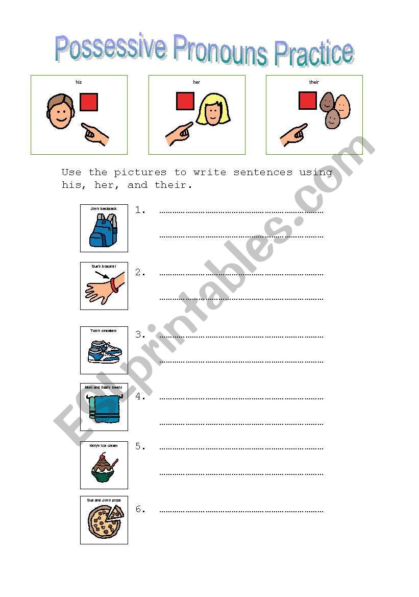 Possessive Pronouns Practice worksheet