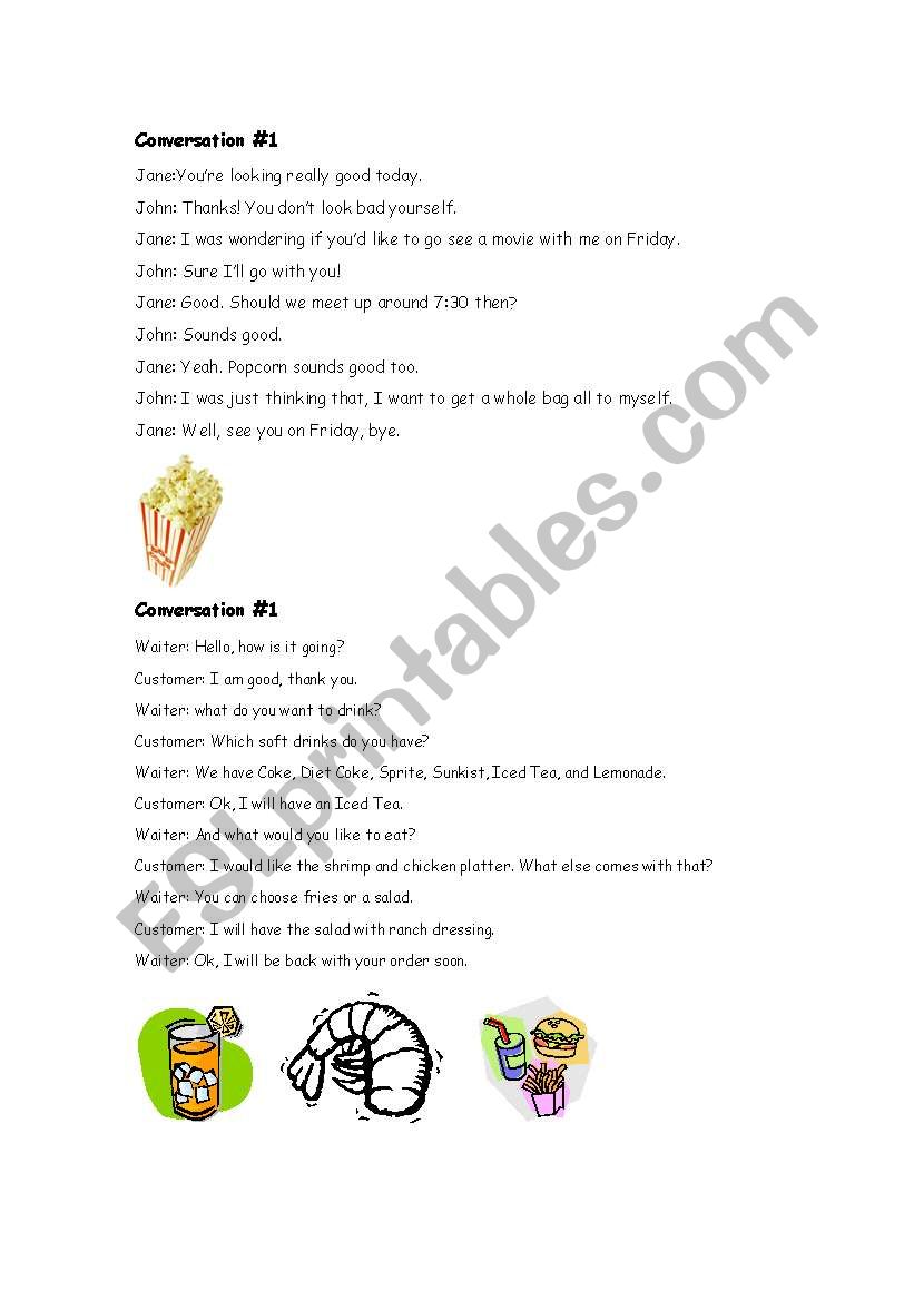 ESL Food worksheet