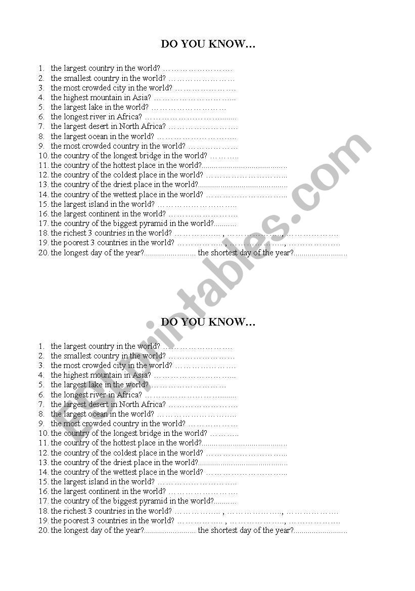 superlative adjectives worksheet