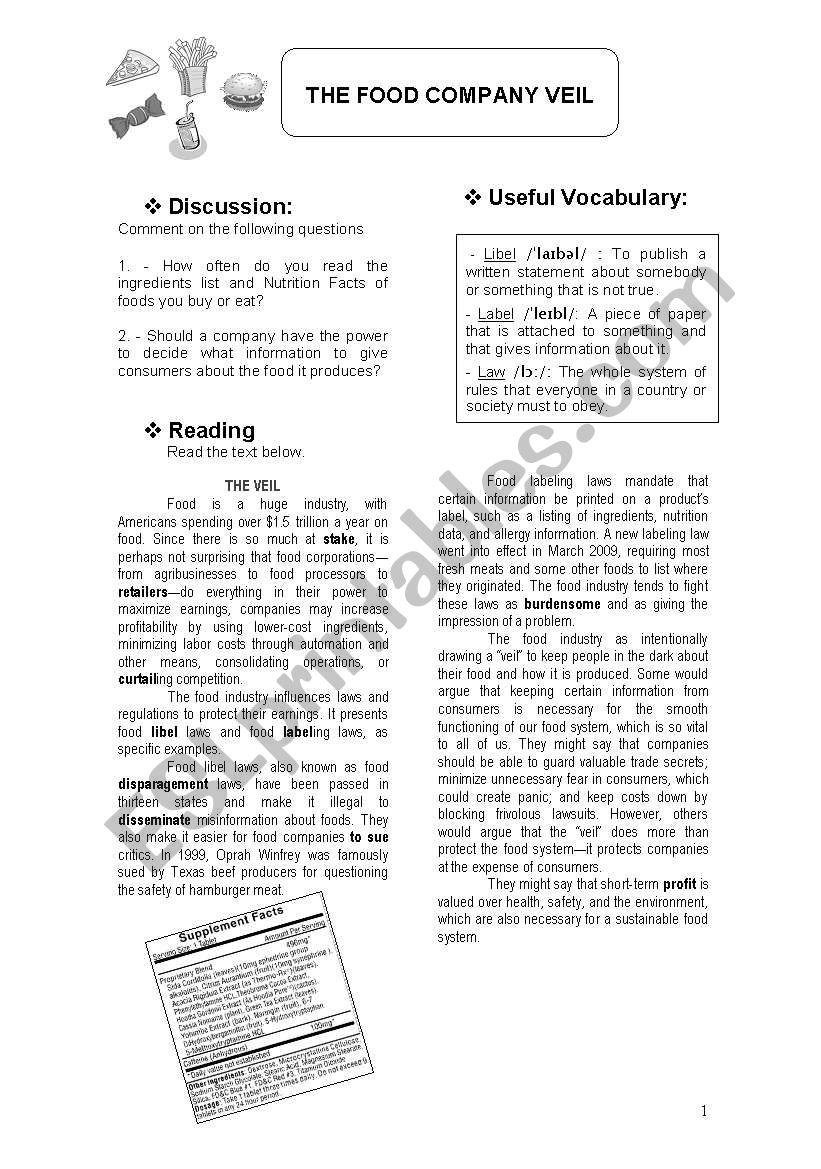 discussion worksheet