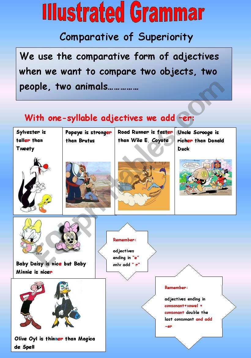  Comparative Of Superiority Illustrated Grammar ESL Worksheet By 