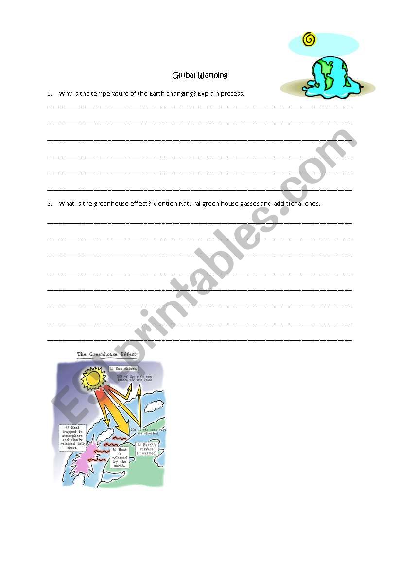 Global Warming worksheet