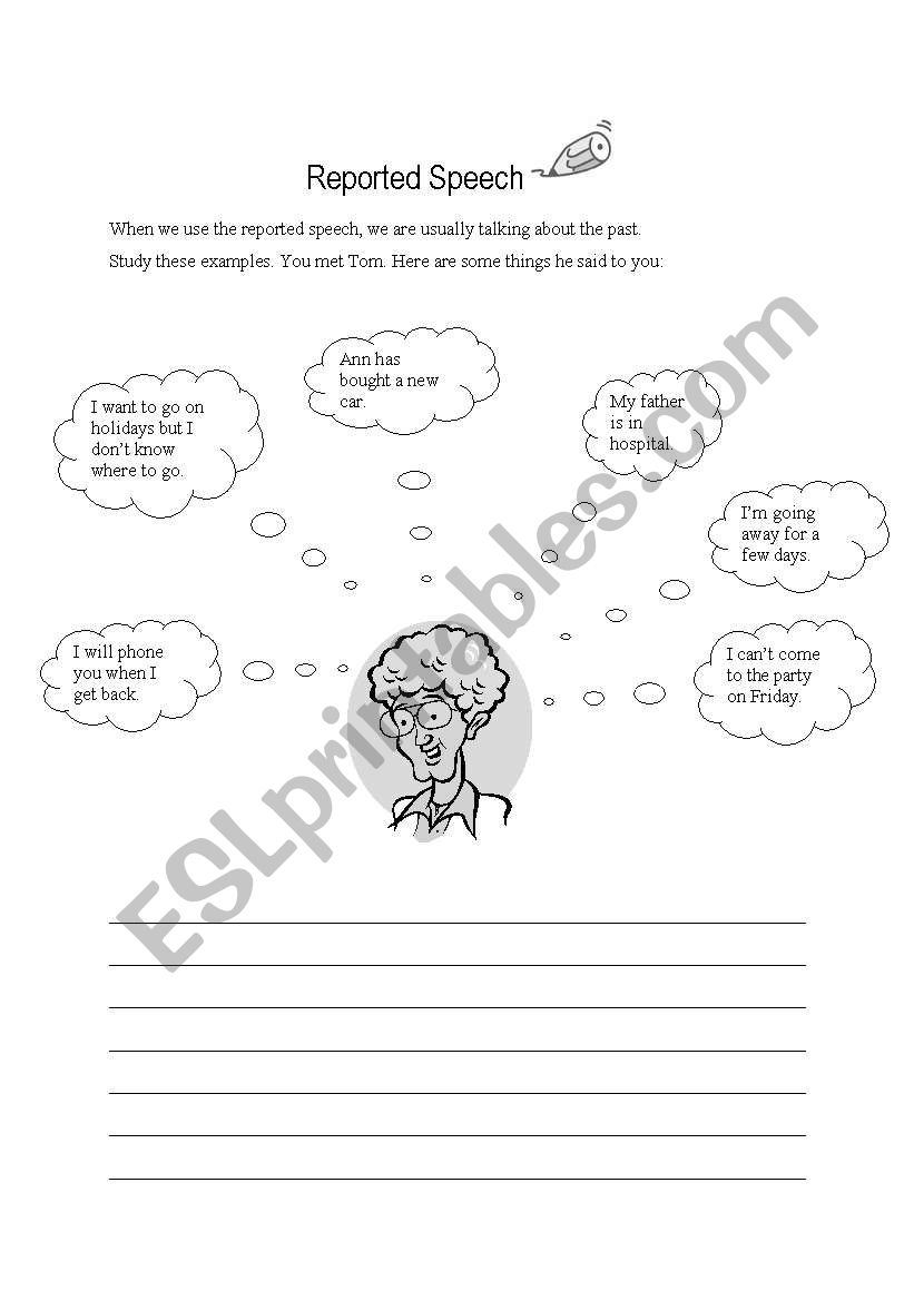 Reported Speech worksheet