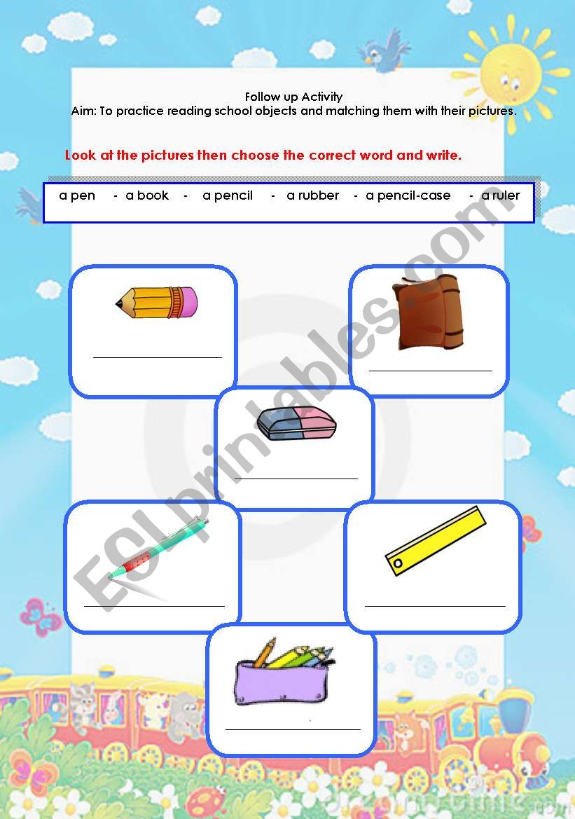 school object worksheet