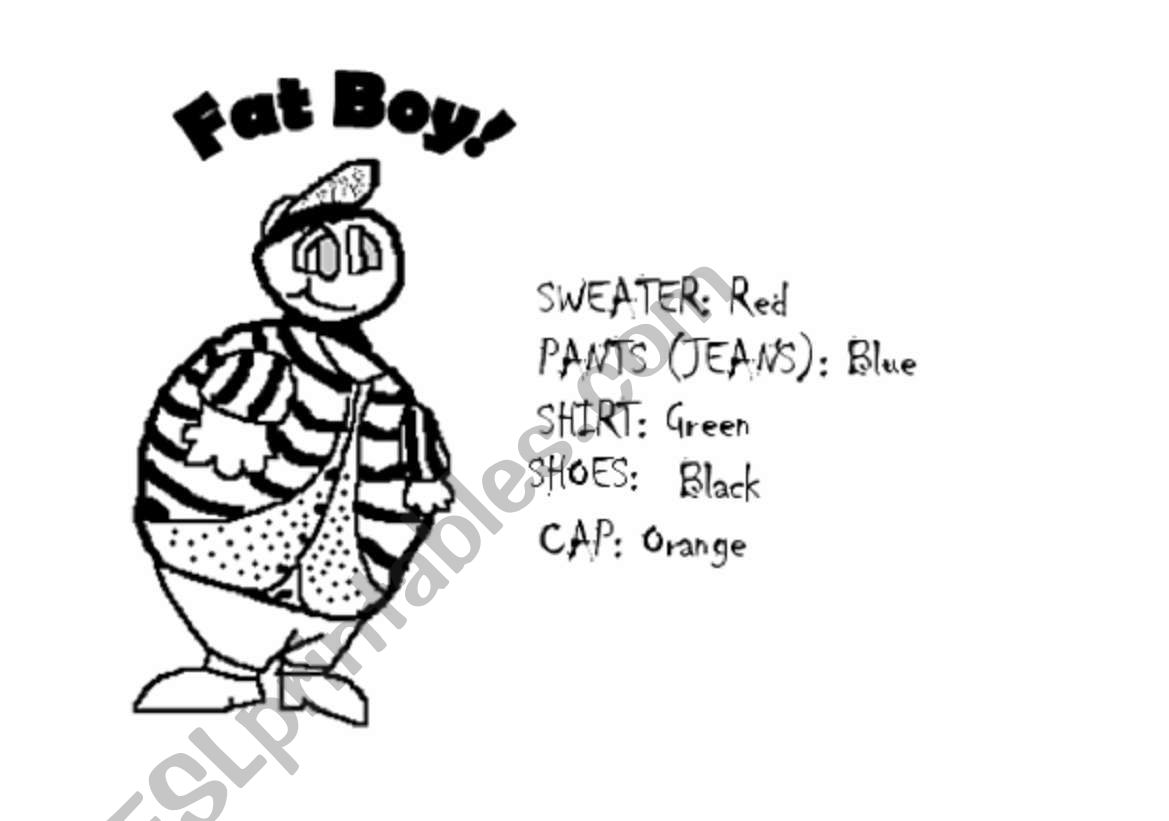 Fat Boy worksheet