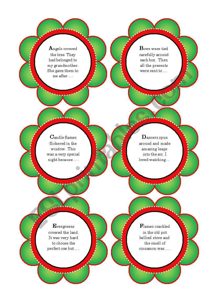 Christmas Story Starter Cards 26 Story Starters And 4 Topic Ideas 30 