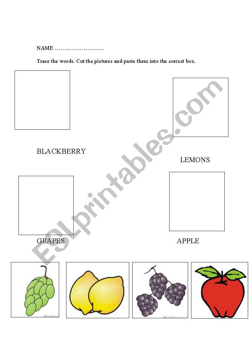 cut and paste fruit worksheet