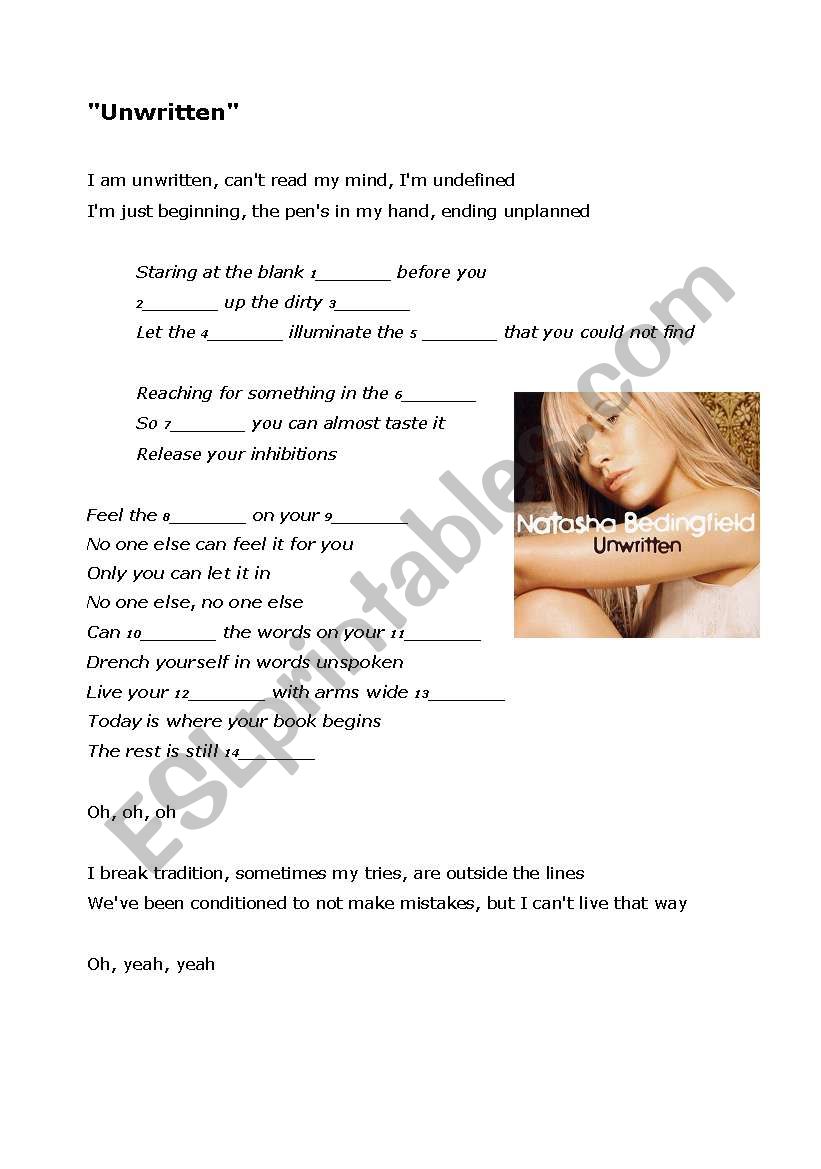 Unwritten worksheet