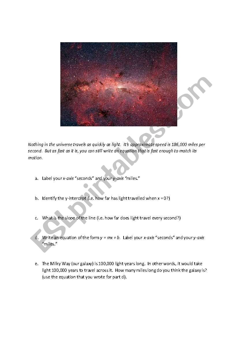 Lightspeed worksheet