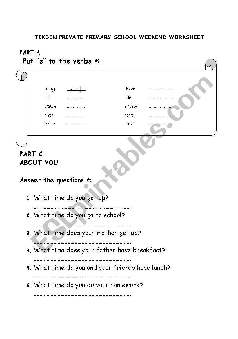 Present Simple Tense Exercises