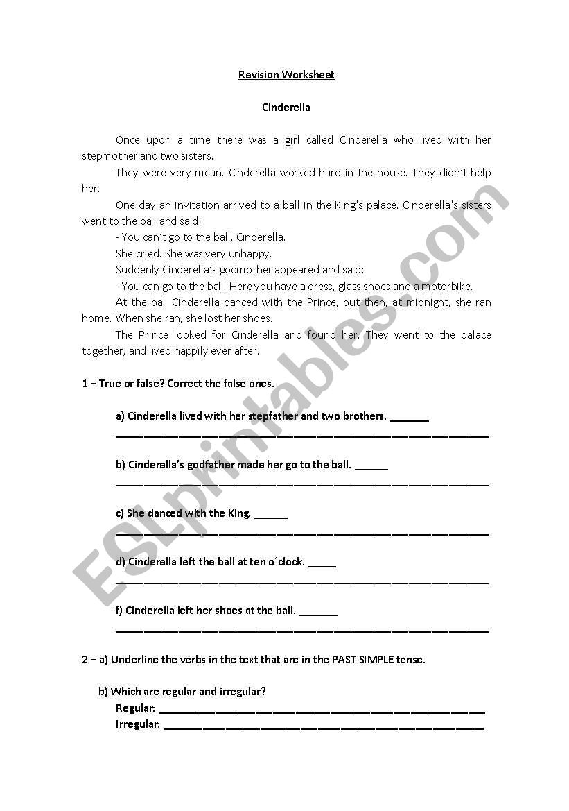 Revision worksheet worksheet