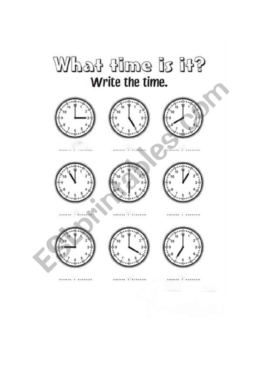 what time is it? worksheet