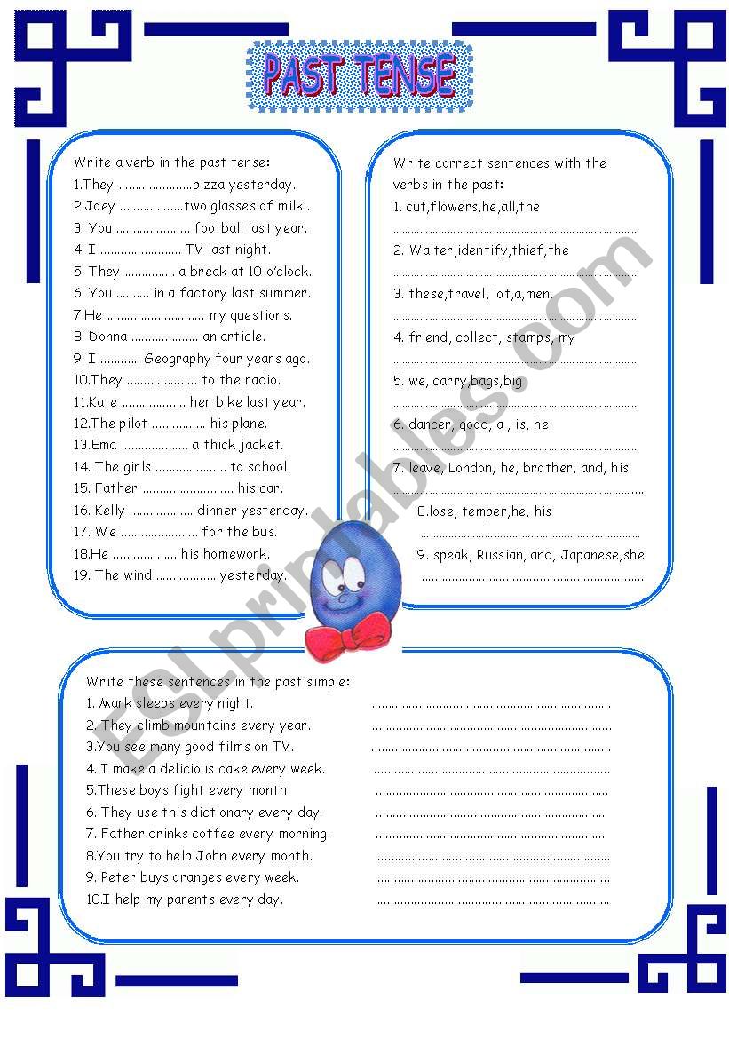 past tense worksheet