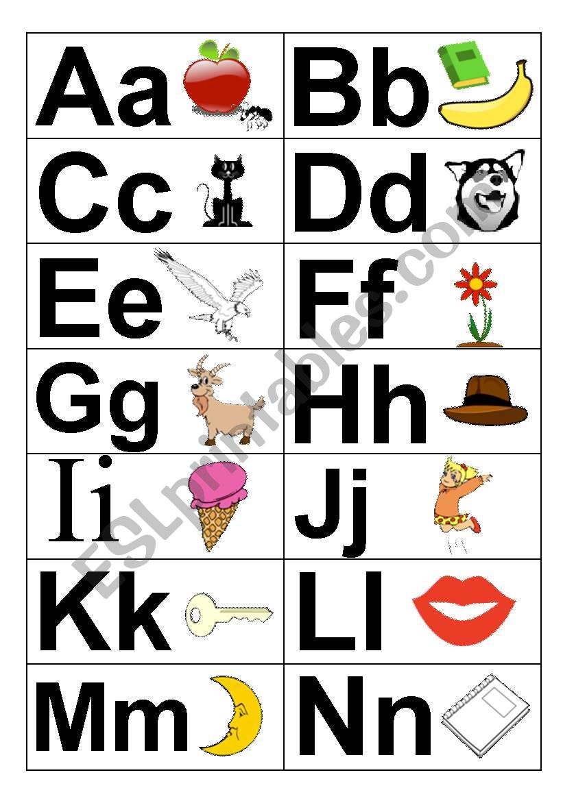 Alphabet Flash Cards For Beginners ESL Worksheet By Lsroth1