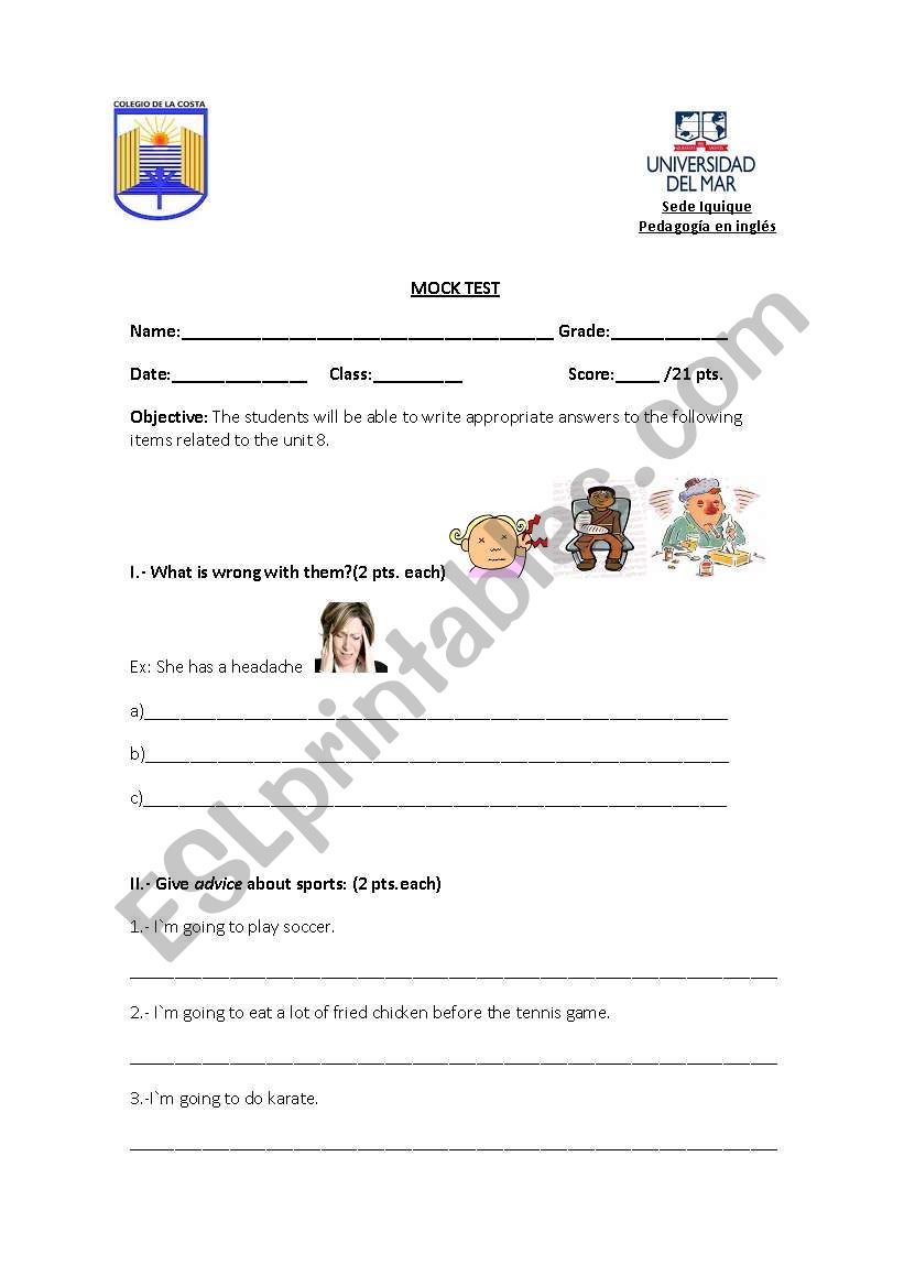 Mock Test worksheet