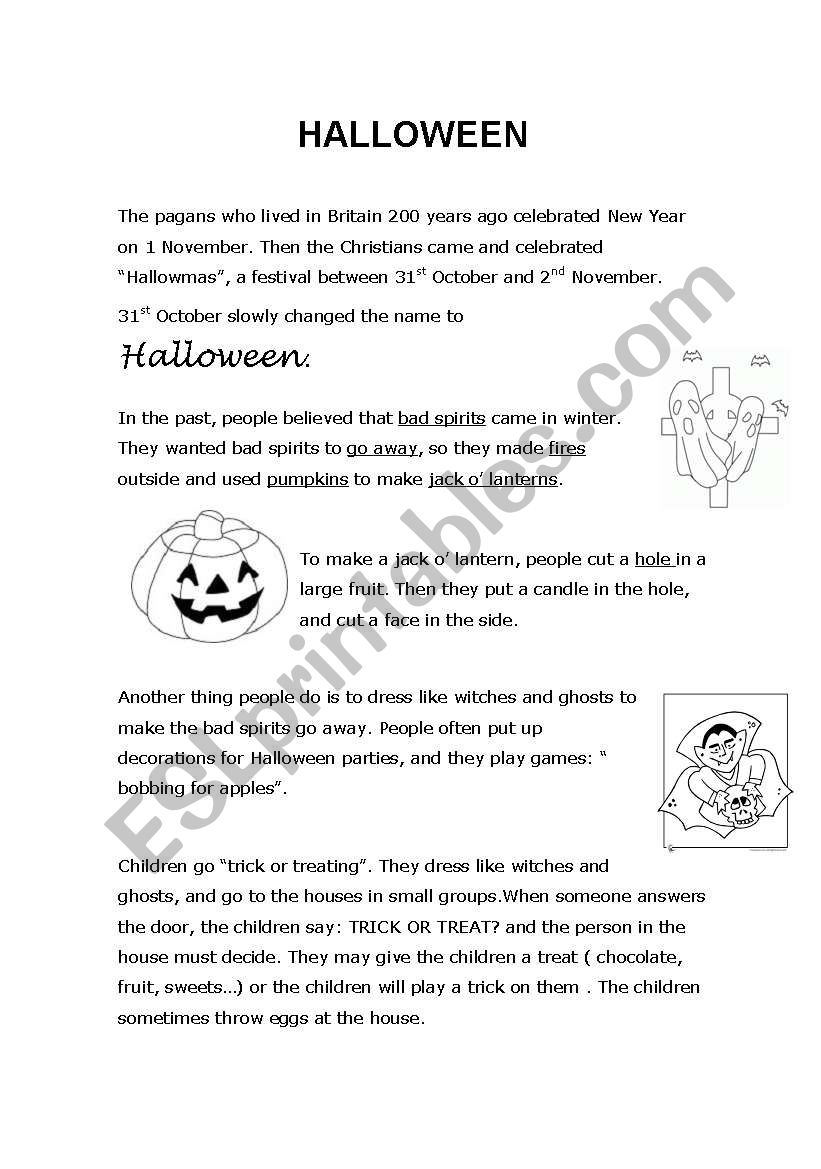 Halloween worksheet