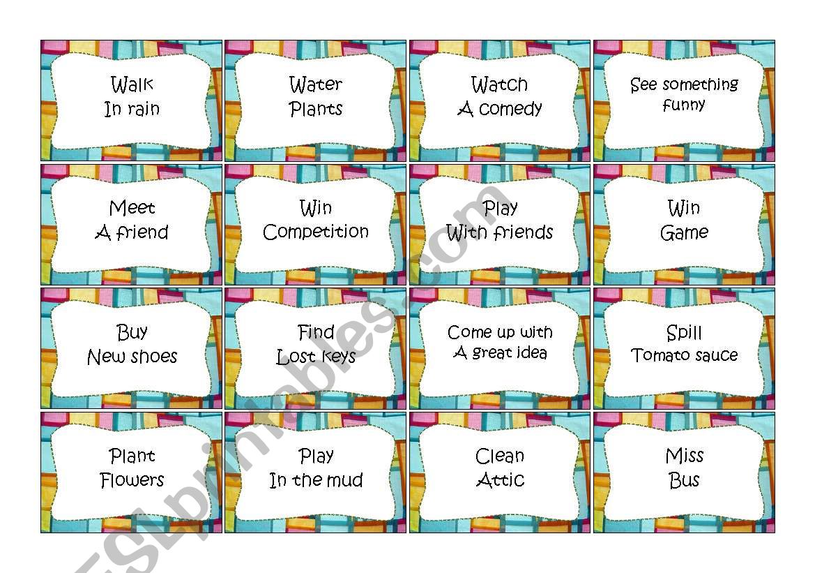 Present Perfect Continuous Board Game - ESL worksheet by perma