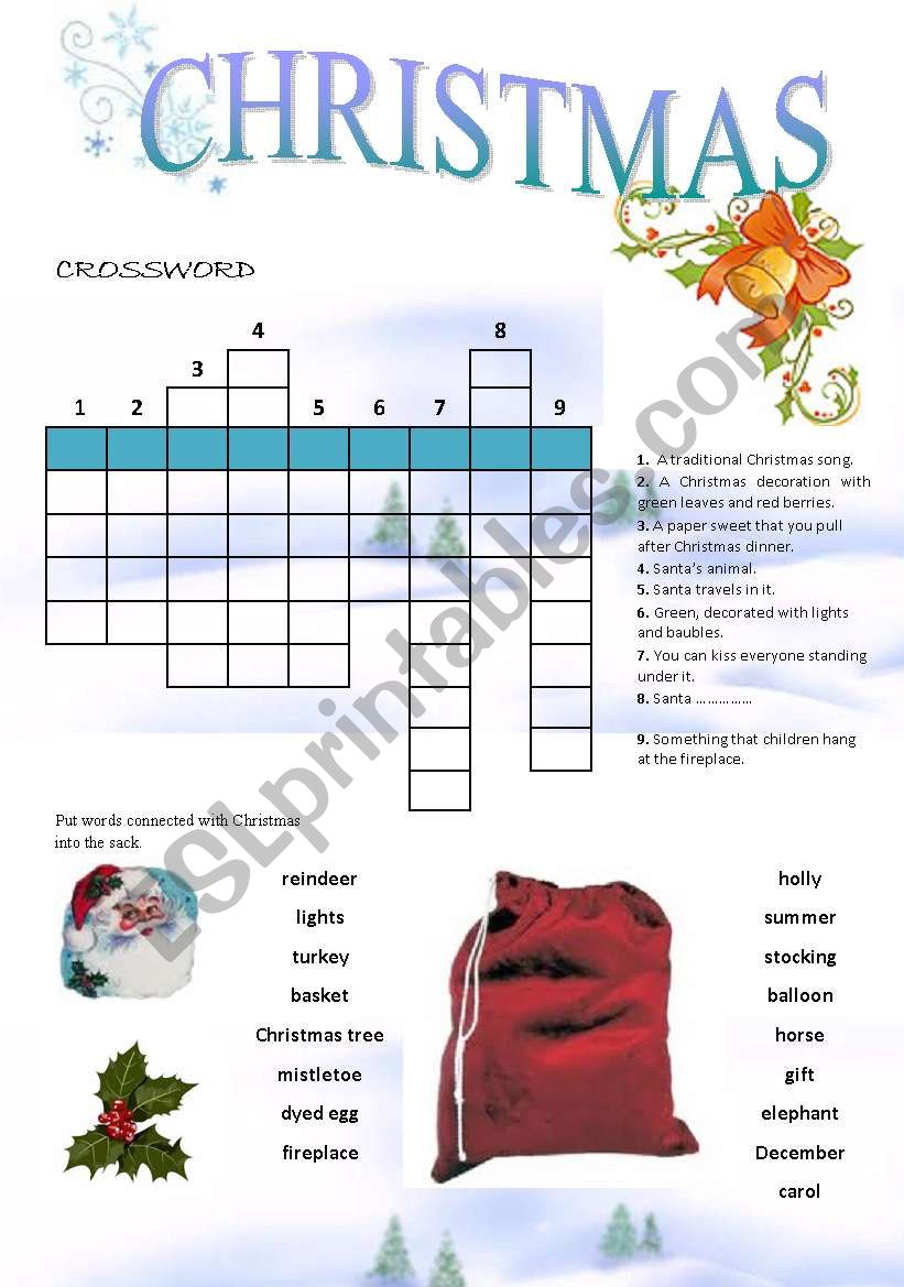 Christmas (editable with key) worksheet