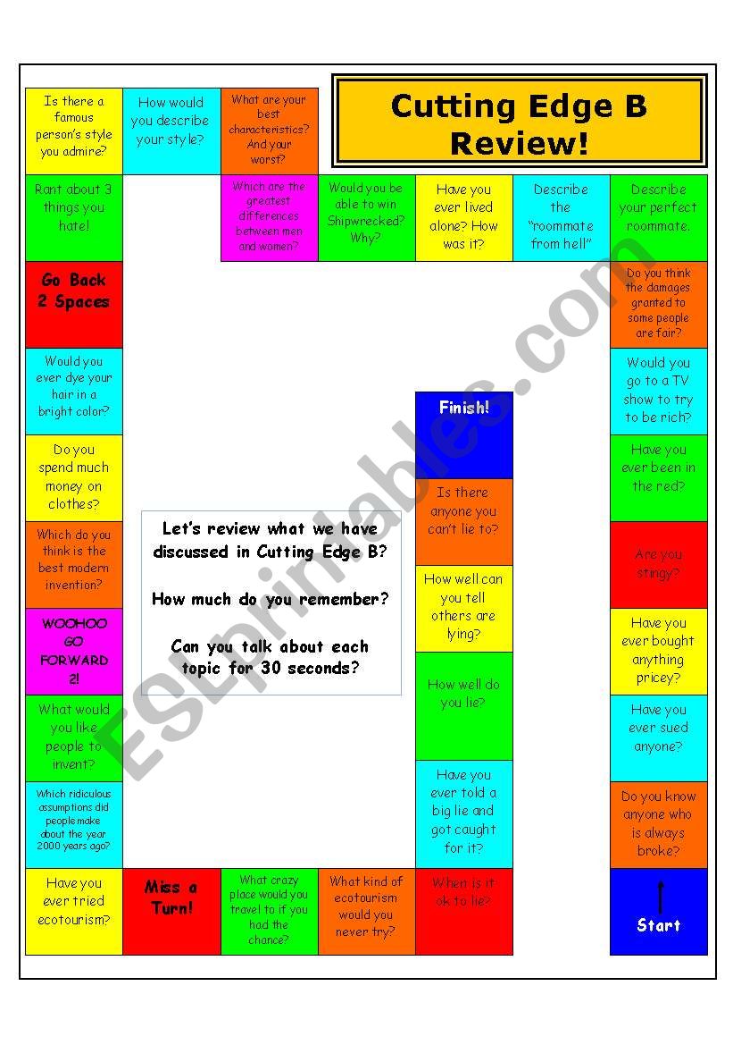 Cutting Edge B Topics Review ESL Worksheet By Catayn 