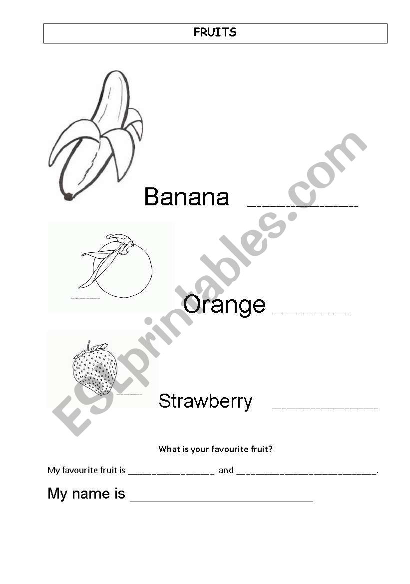 Common FRUITS worksheet