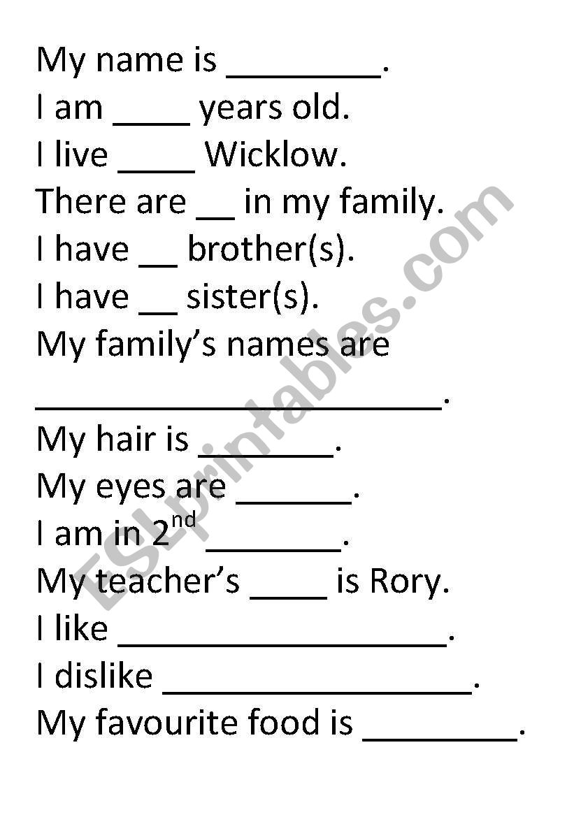 Cloze worksheet