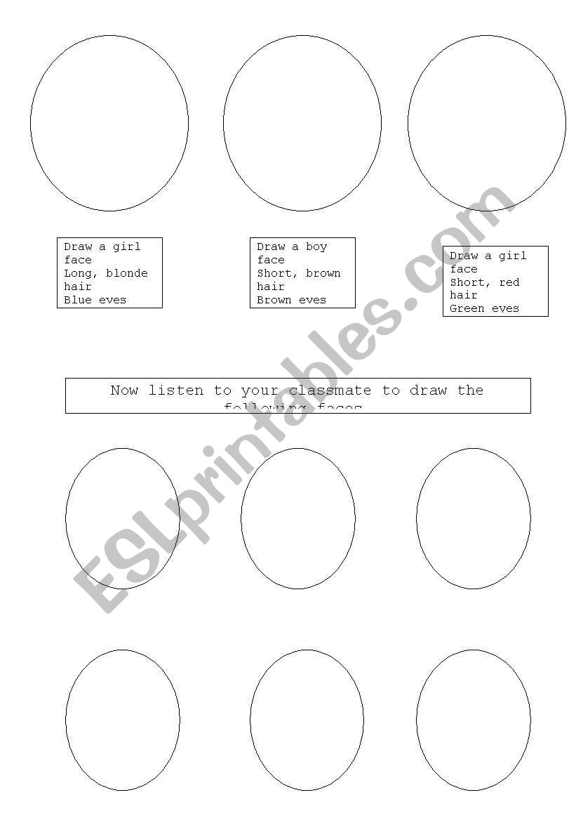 draw physical descriptions worksheet