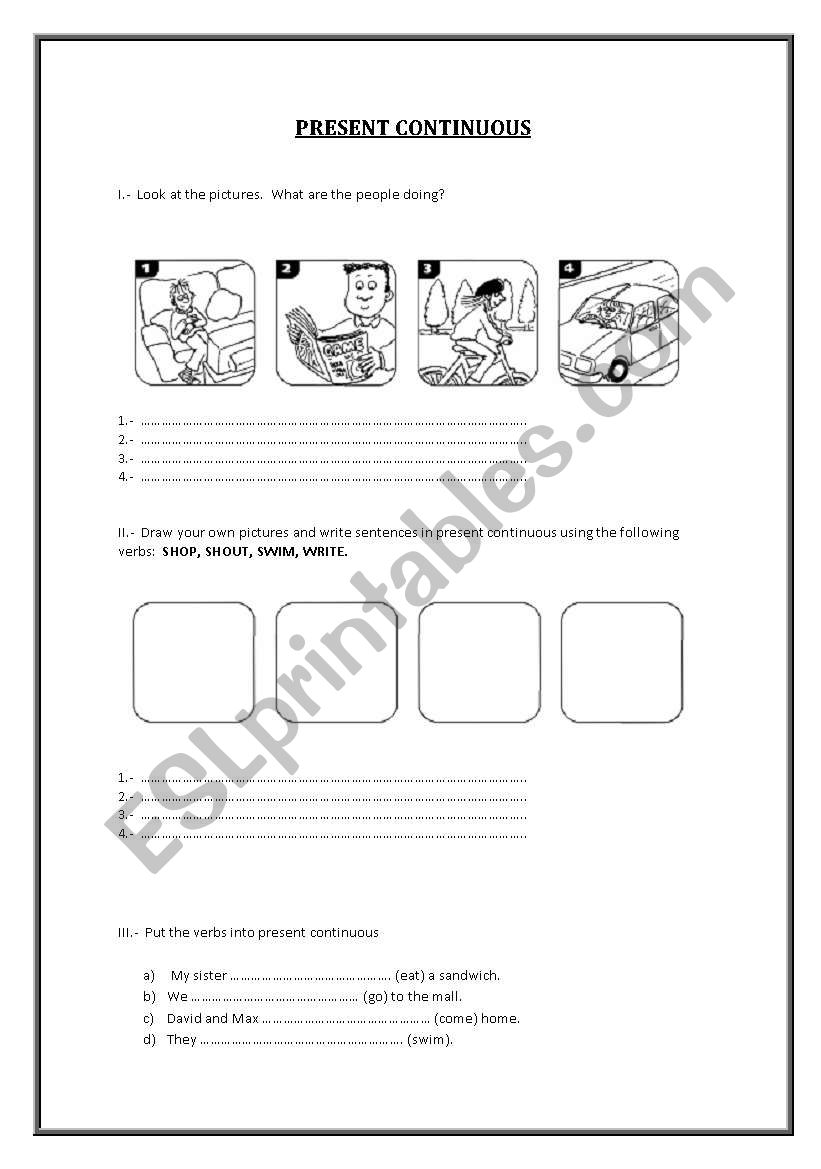 PRESENT CONTINUOUS worksheet