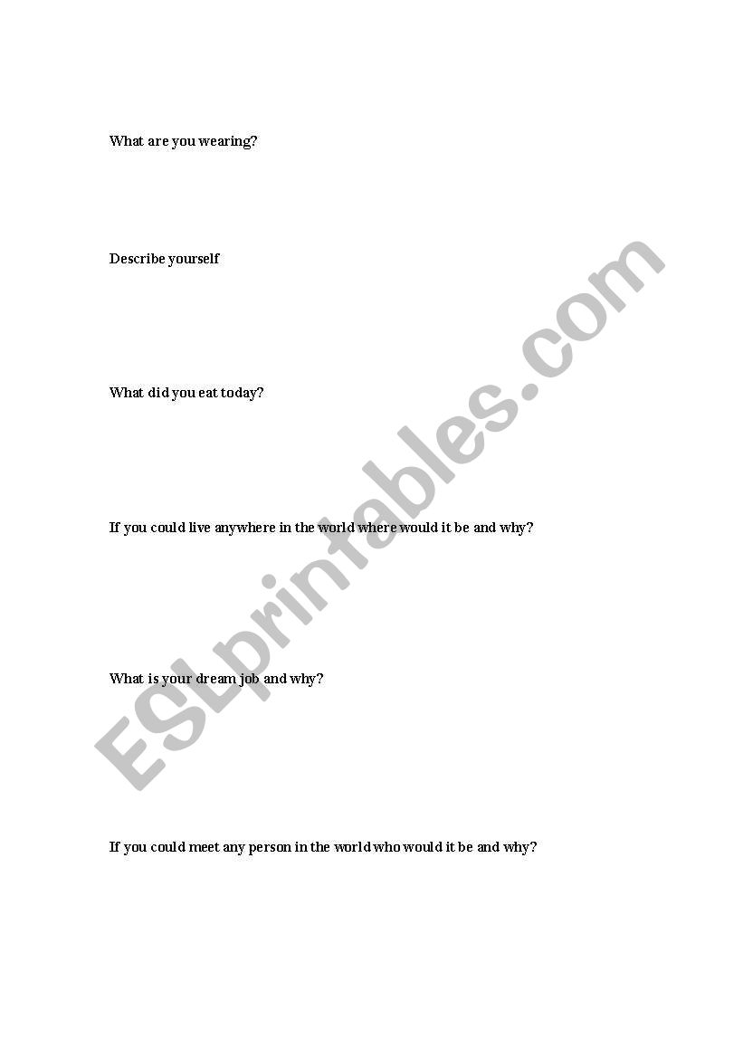 interview worksheet