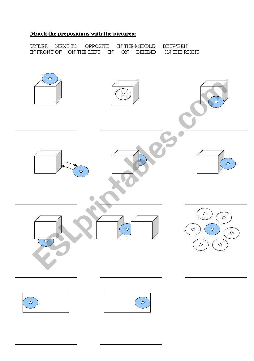 Preposition worksheet