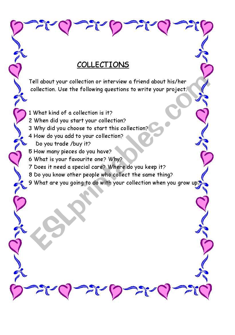 Collection - Project worksheet