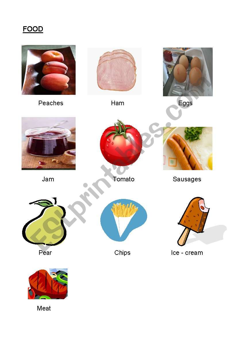 Delicious food. worksheet