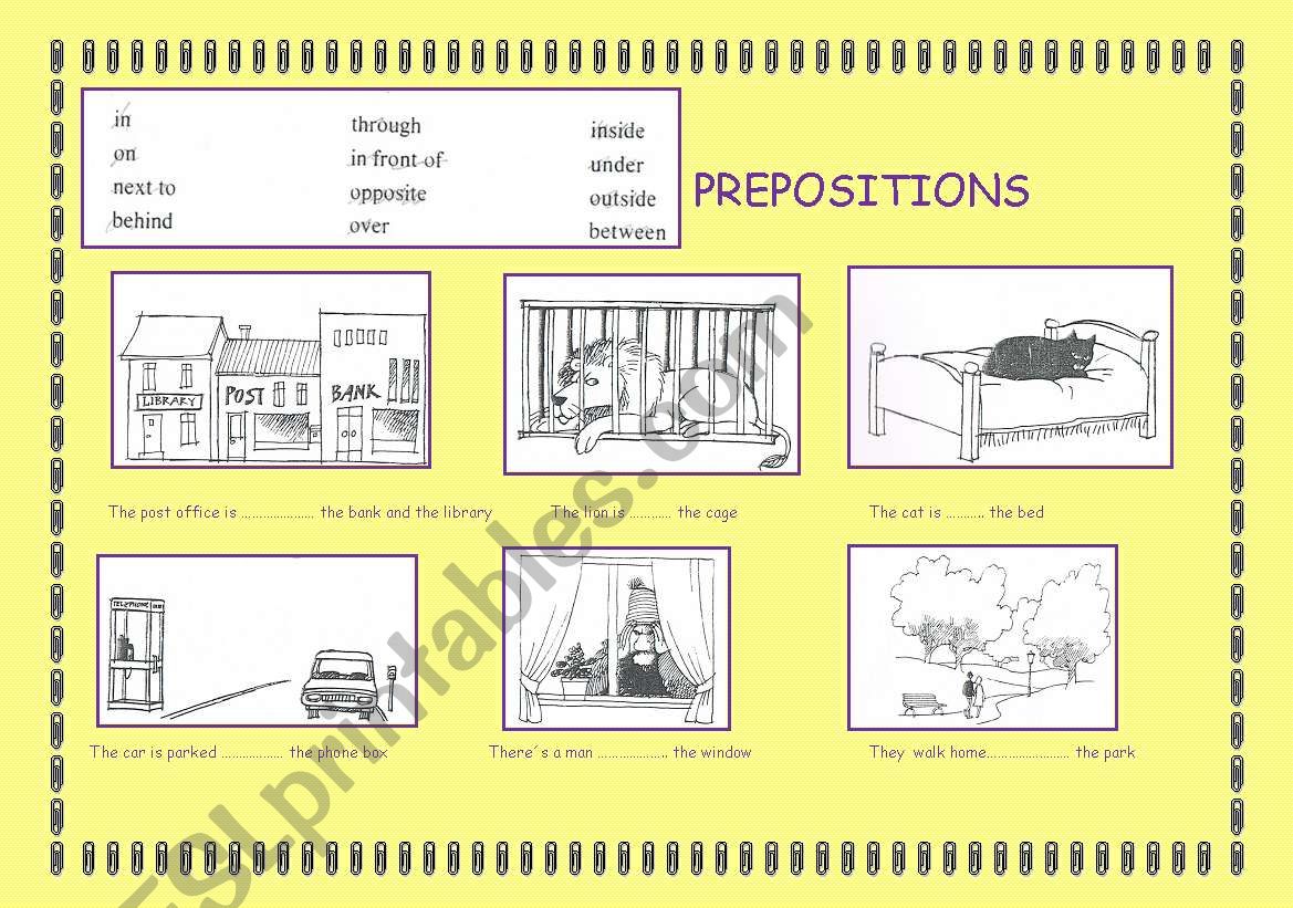 prepositions worksheet