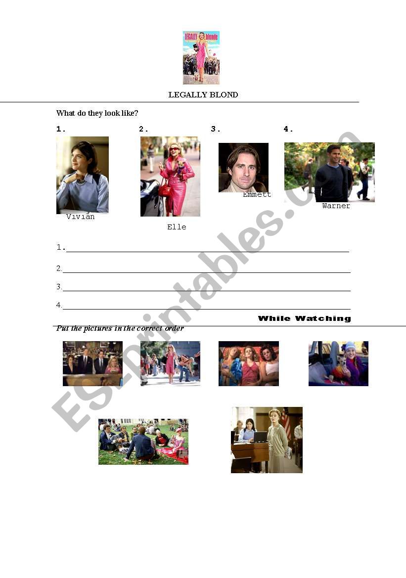 Legally Blond worksheet