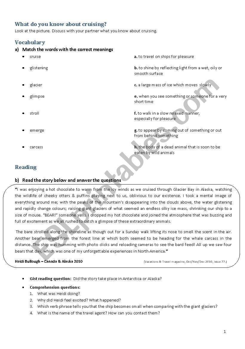 Reading Comprehension_Unforgettable experience