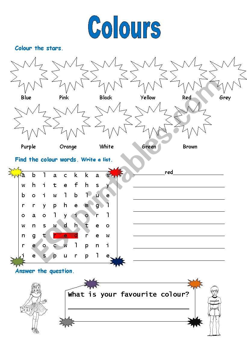 Colours worksheet