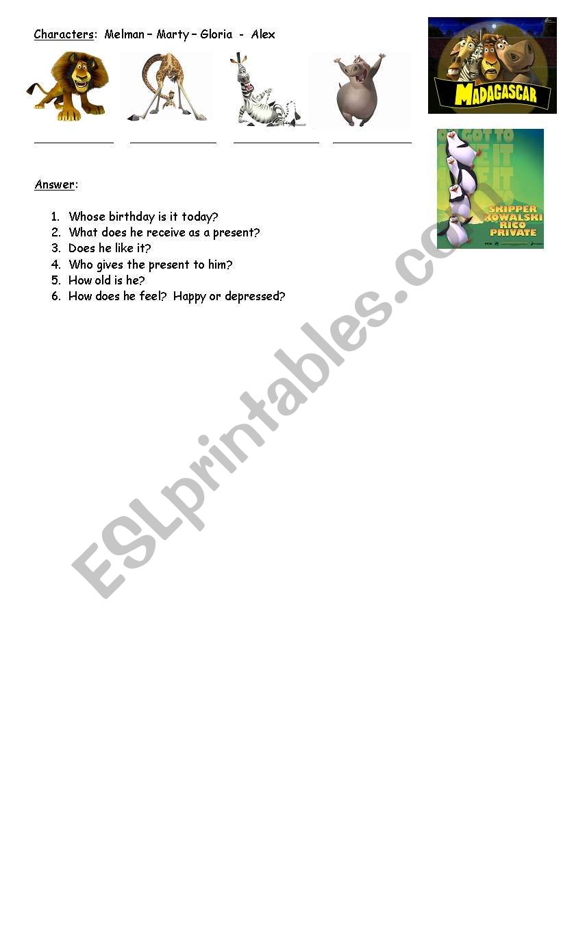 Madagascar video activity worksheet