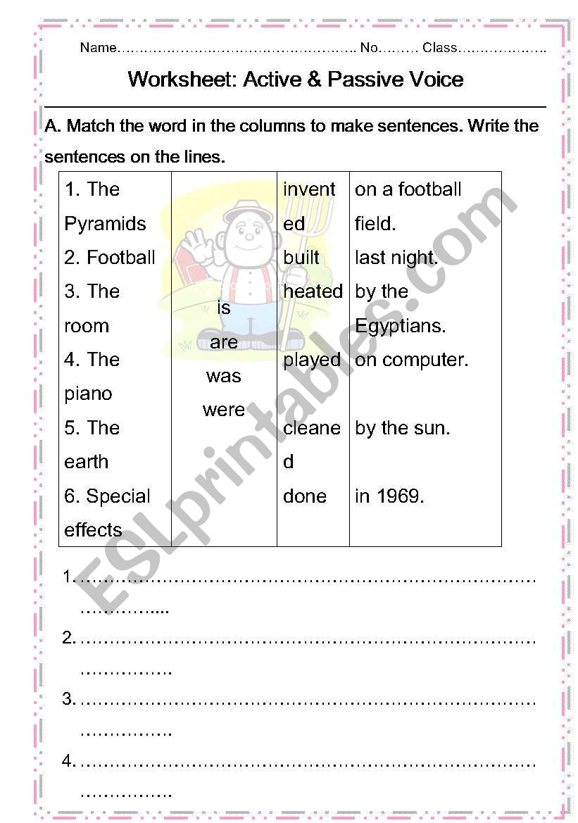 Active and Passive Voice worksheet