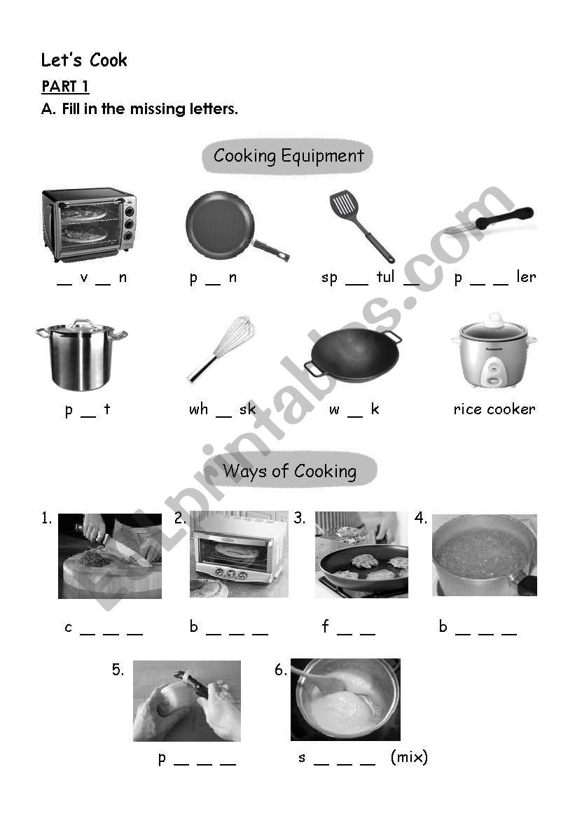 Lets Cook worksheet