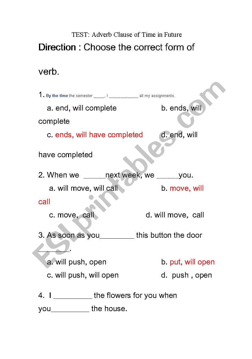 Test : Time clause in FUTURE worksheet