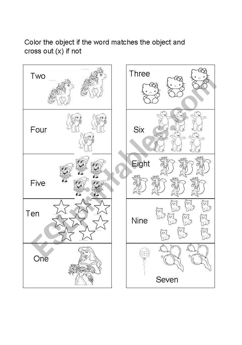 Number 1-10 worksheet worksheet