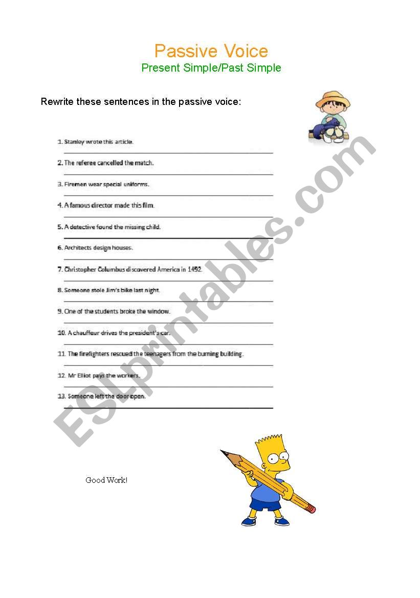 Passive Voice worksheet