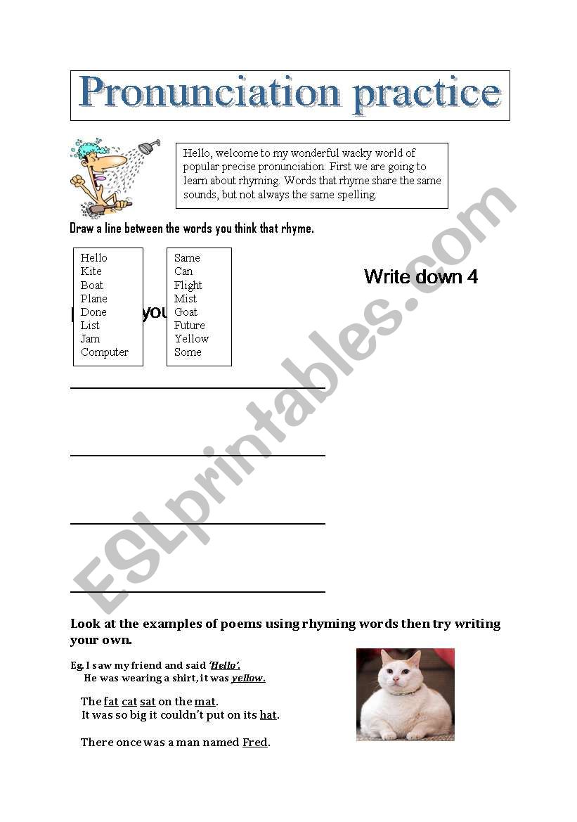 English Worksheets Pronunciation Practice