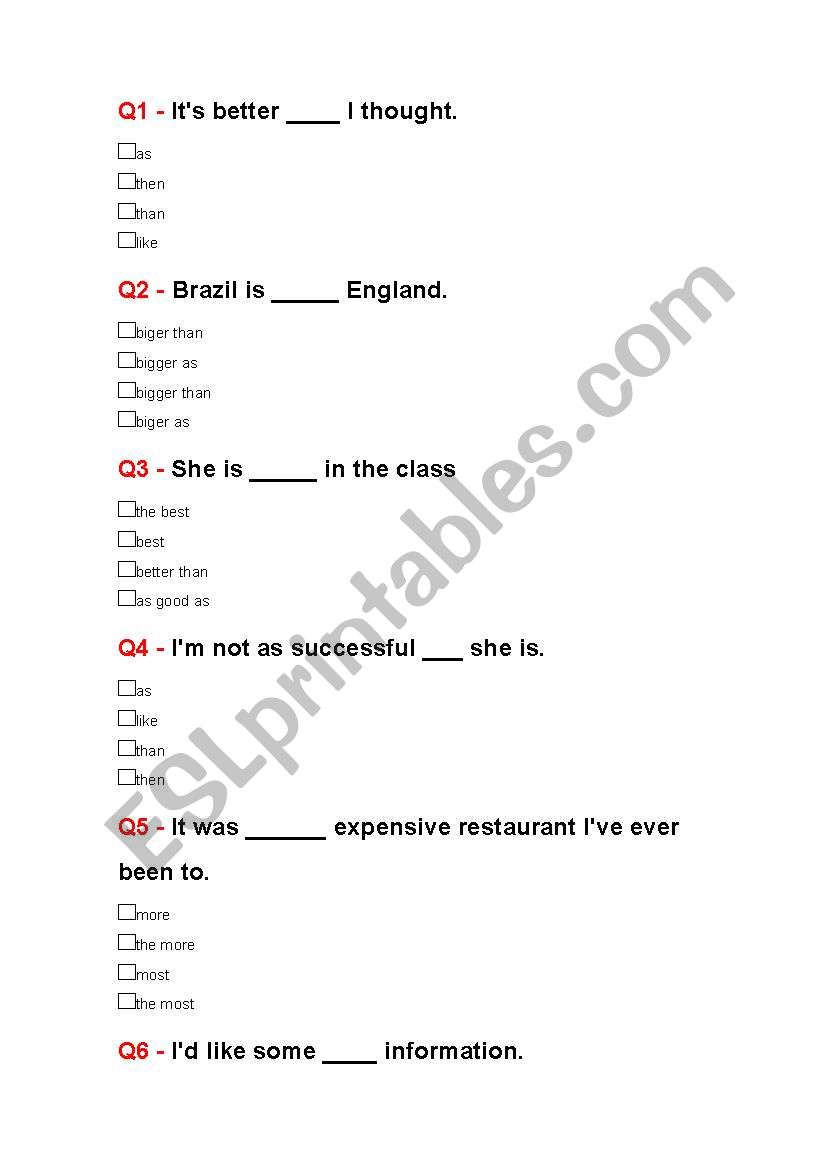 adjectives worksheet