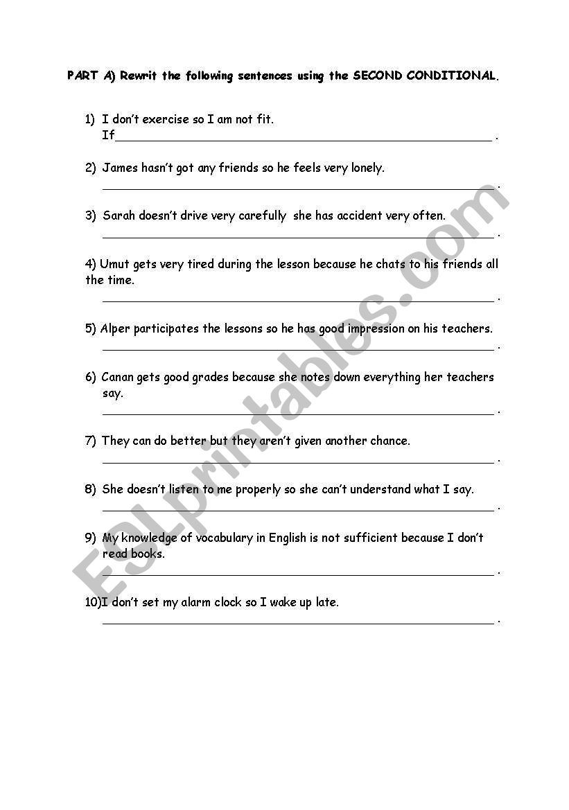 coditionals worksheet