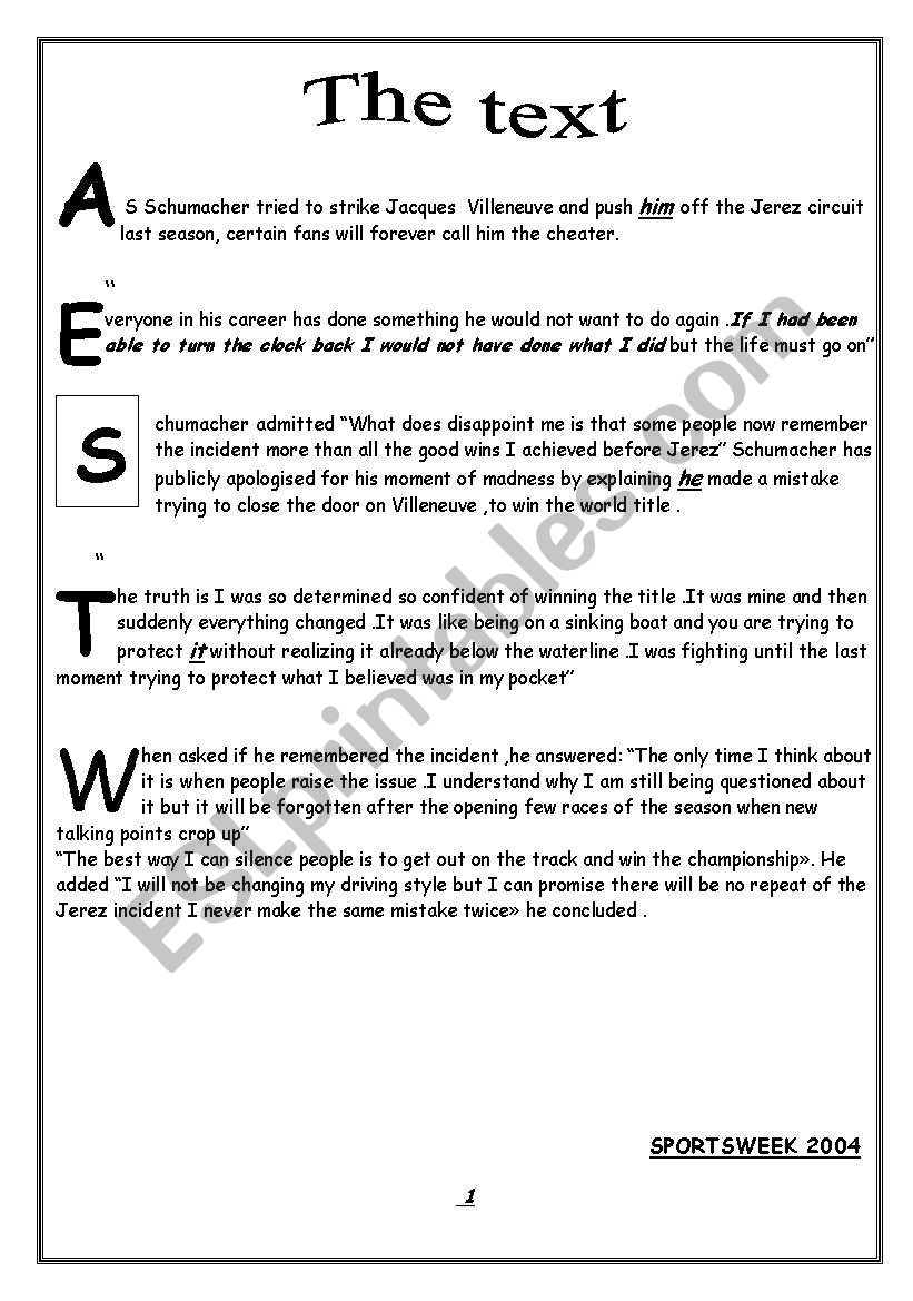 End-of-term test N°1 SECOND FORM - ESL worksheet by dadofm