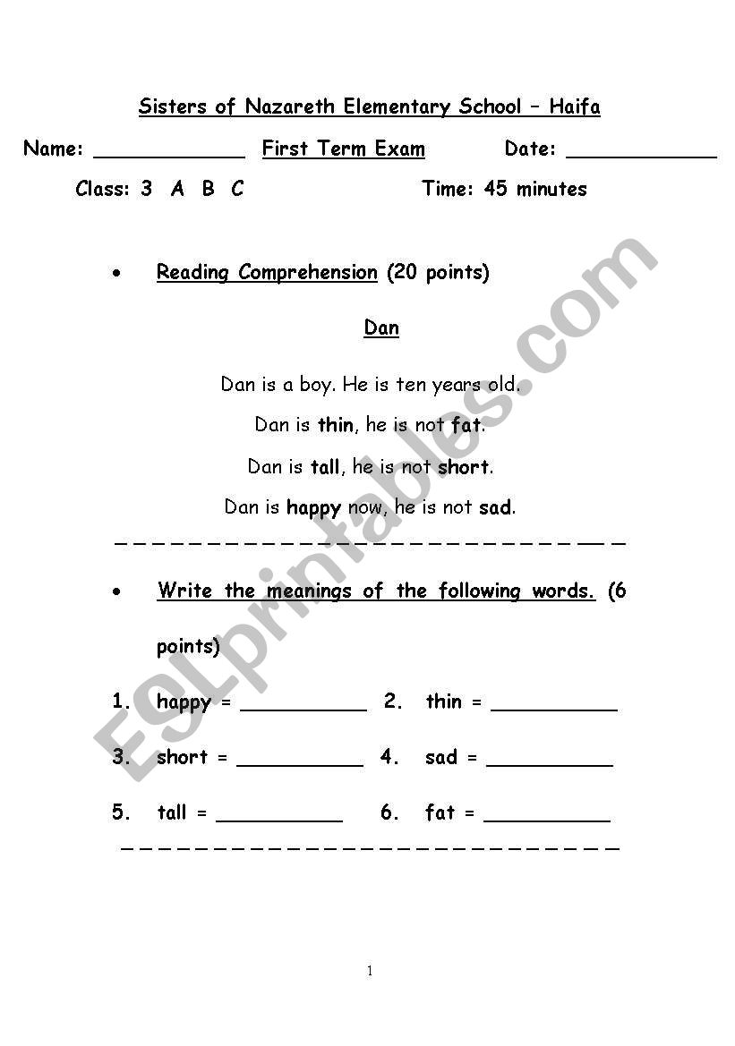 Dan worksheet