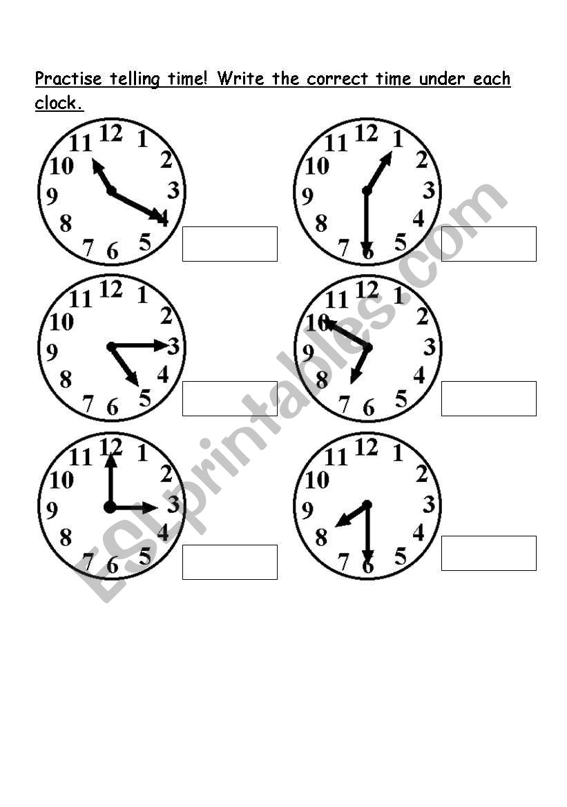 English Worksheets What s The Time 