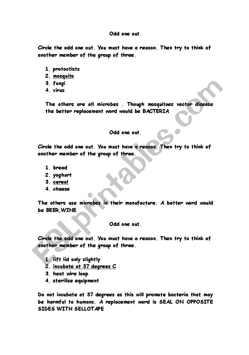 circle odd one out worksheet