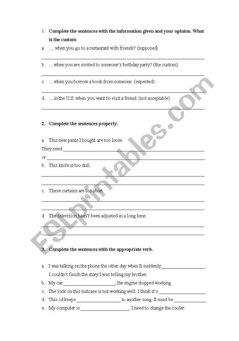 Interchange test 3A units 5-6 worksheet