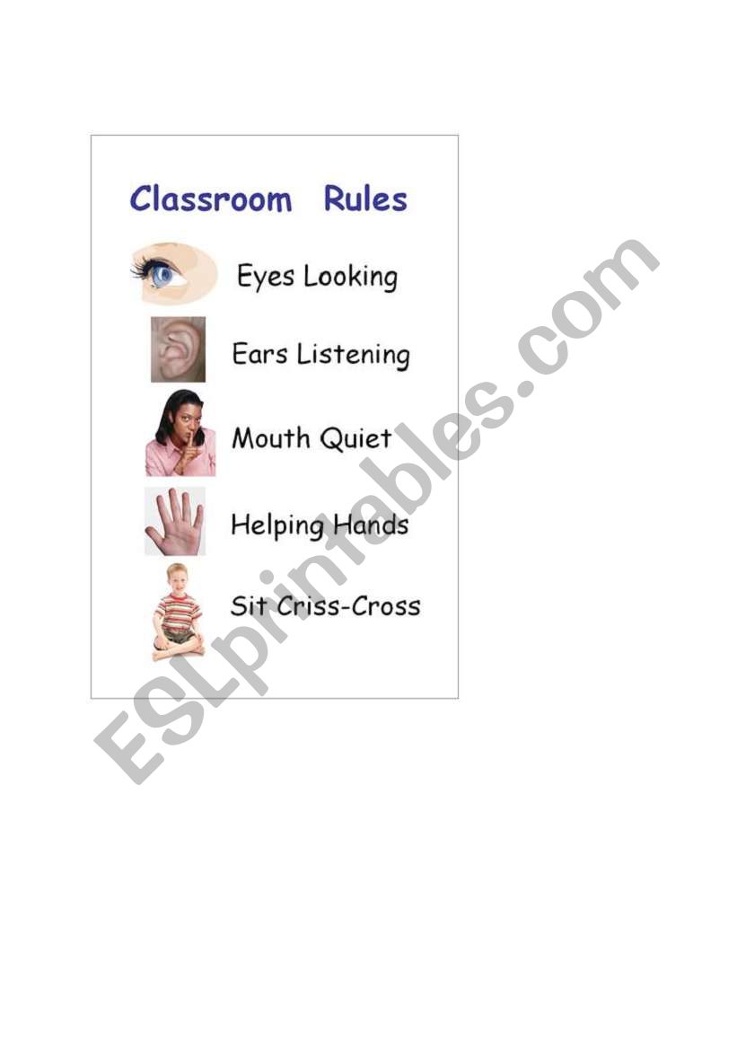 class rules worksheet